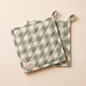 Quilted Cotton Pot Holders, Pair
